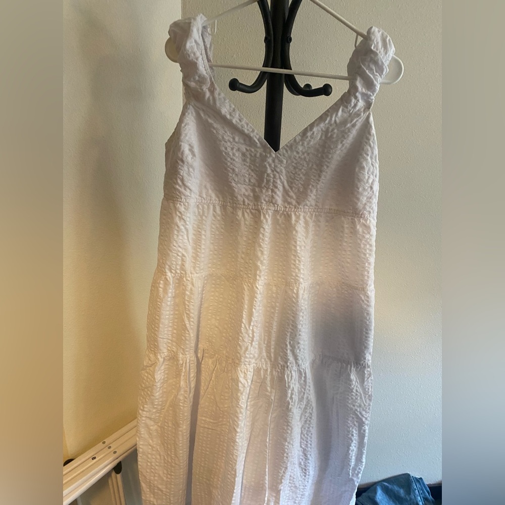 White Midi Dress w/ Pockets